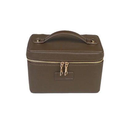 Customized name pu leather cosmetic bag with zoned storage and large capacity toiletry bag for autumn and winter new products