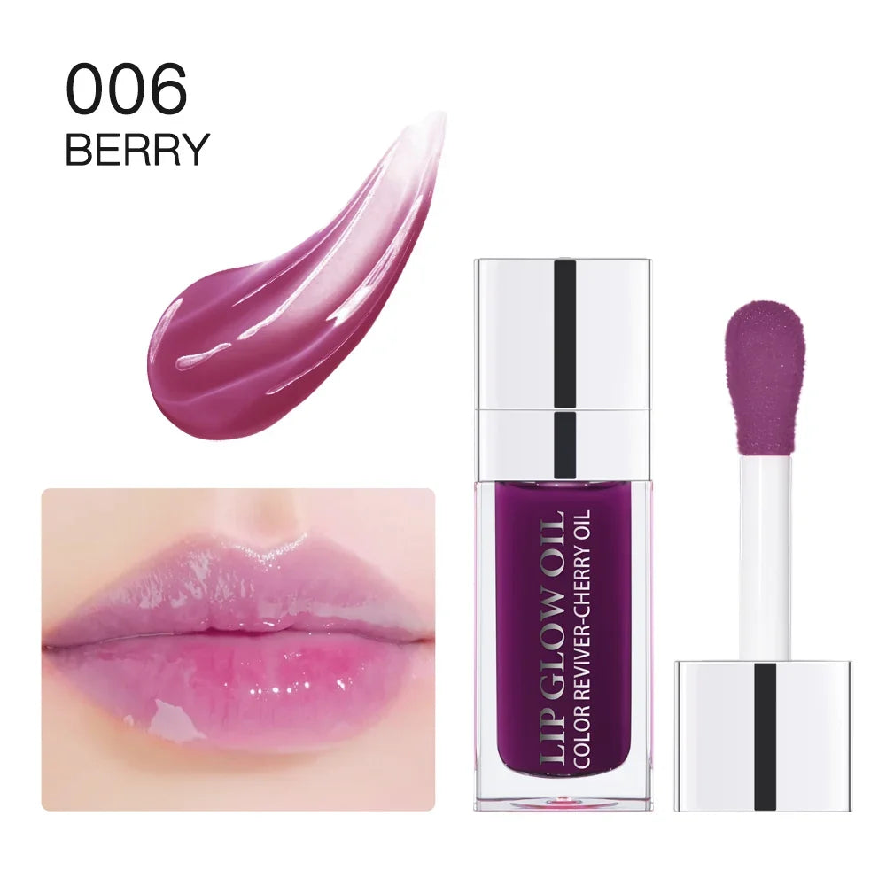 Hot Clear 6ml Crystal Jelly Moisturizing Lip Oil Plumping Lip Gloss Sexy Plump Lip Glow Oil Tinted Lip Plumper Lips Makeup
