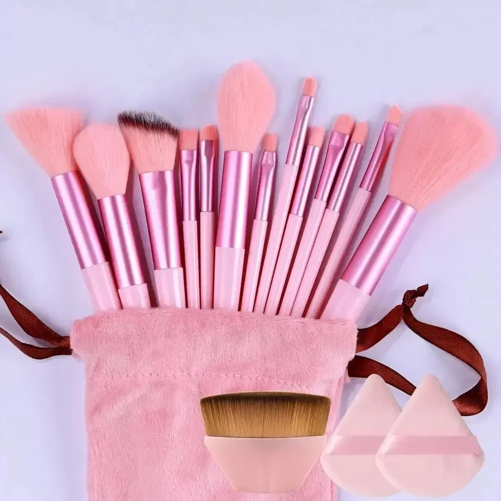 Vegan Makeup Brush Set - Soft Fluffy Kabuki & Blending Brushes for Foundation, Contour & Baking, Cruelty-Free Salon Tools