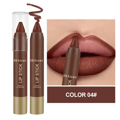 FIT COLORS Matte Soft Mist Lip Liner Lipsticks 6 Colors Smooth and Pigmented Non-Stick Chocolate Lipsticks