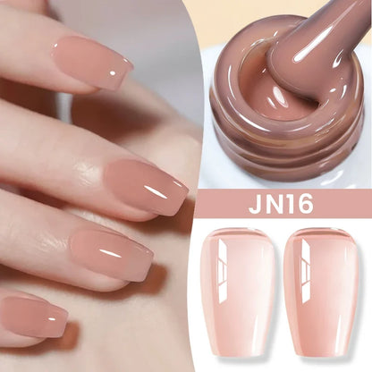 BORN PRETTY Jelly Nude Gel Nail Polish 10ml Light Pink Peach Translucent Color UV Light Cure Gel Varnish Nail Art DIY at Home