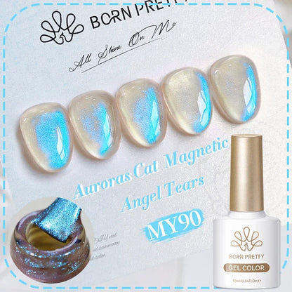 BORN PRETTY 10ml Silver Water Light Cat Magnetic Gel Nail Polish Nail Supplies Vernis Semi Permanent Gel for Fall Winter Nails