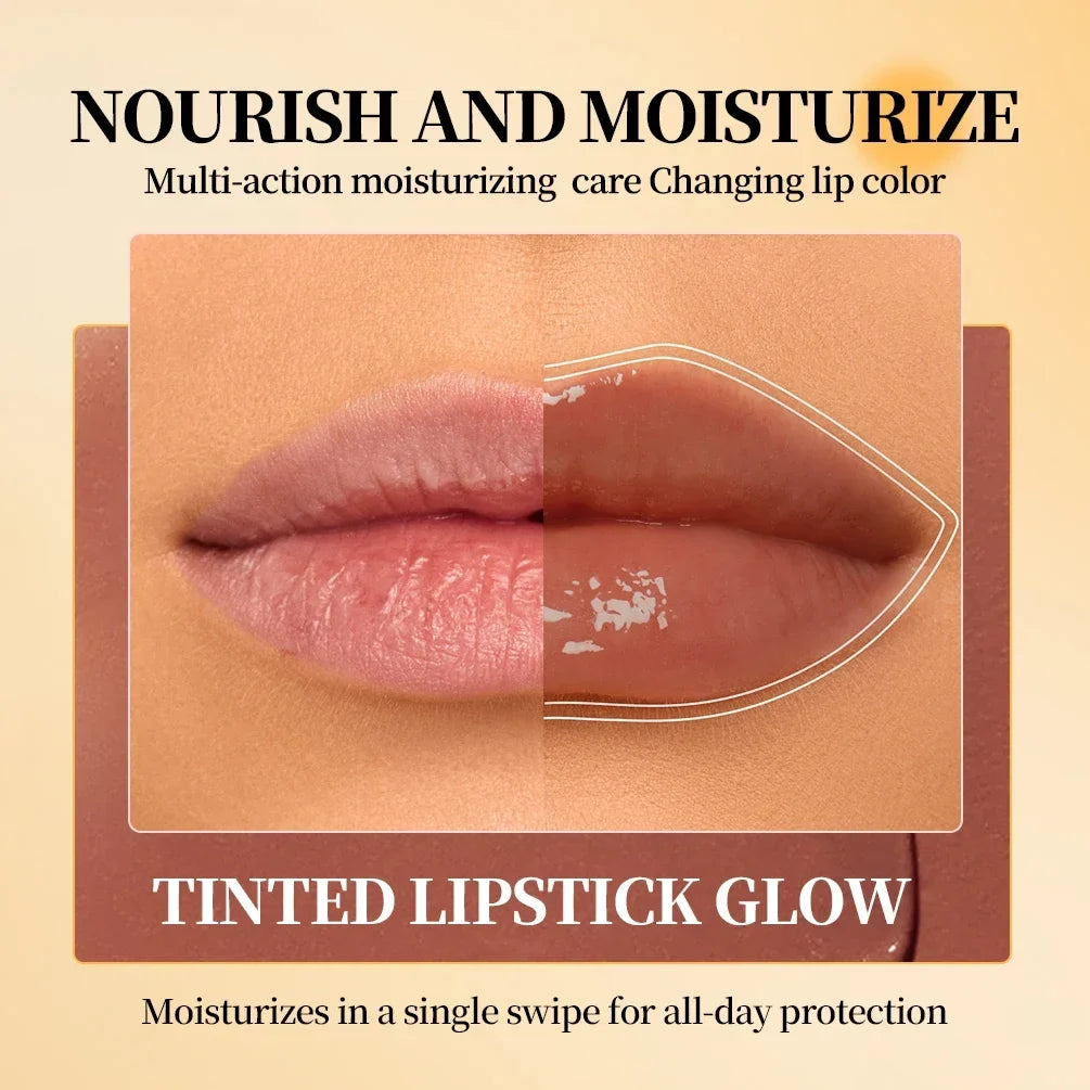 QIBEST Natural Sheer Lip Balm Moisturizing Honey Lipstick Tinted Lip Plumping Balm Smooth Enhancing Natural Color Lip Care