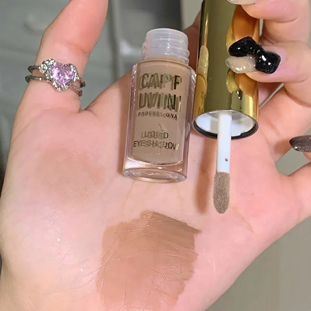 Cappuvini Liquid Eyeshadow Matte Pearlescent Fine Sparkling Long-Lasting Makeup Eye Shadow Highlighter