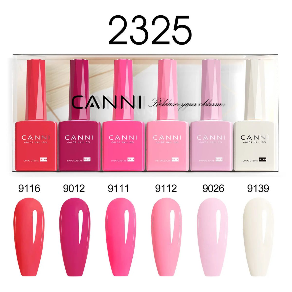 6pcs*9ml CANNI Nail Gel Polish Kit HEMA FREE Jade Jelly Nude Jelly Pink VIP Kit Christmas Gift French Nail Design Natural Color