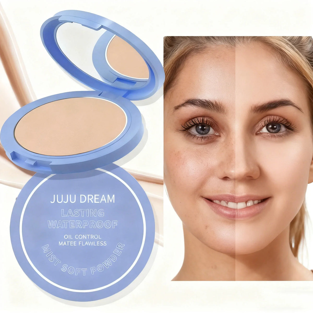 Silk Soft Pressed Powder OilControl Smooth Cake Makeup Lightweight Mist Matte Powder full Coverage Concealer Last Setting Powder
