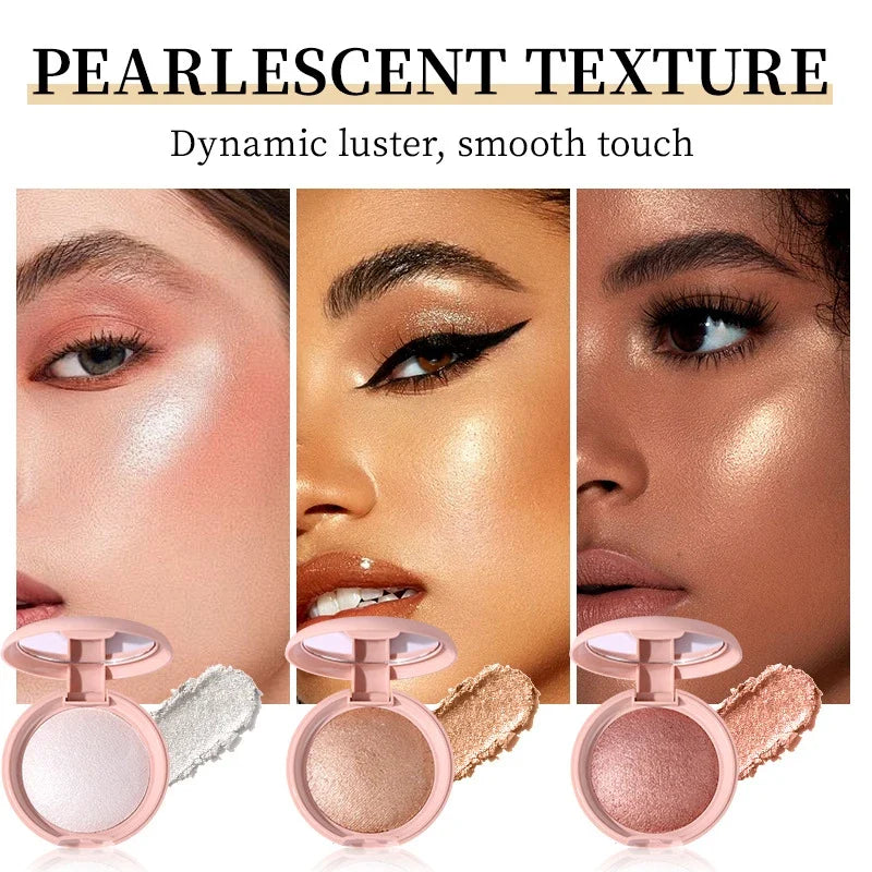 Waterproof Highlighter Powder - Long-Lasting Shimmer Glitter Face Contour Brighten Makeup for Eyes,Cheeks,Body,Hair Cosmetic