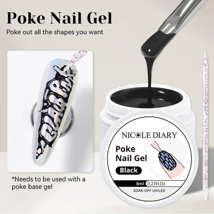 NICOLE DIARY White Non Stick Hand Extension Gel Nail Polish For 3D Shaping Carving Flower DIY Nail Art Extension Acrylic
