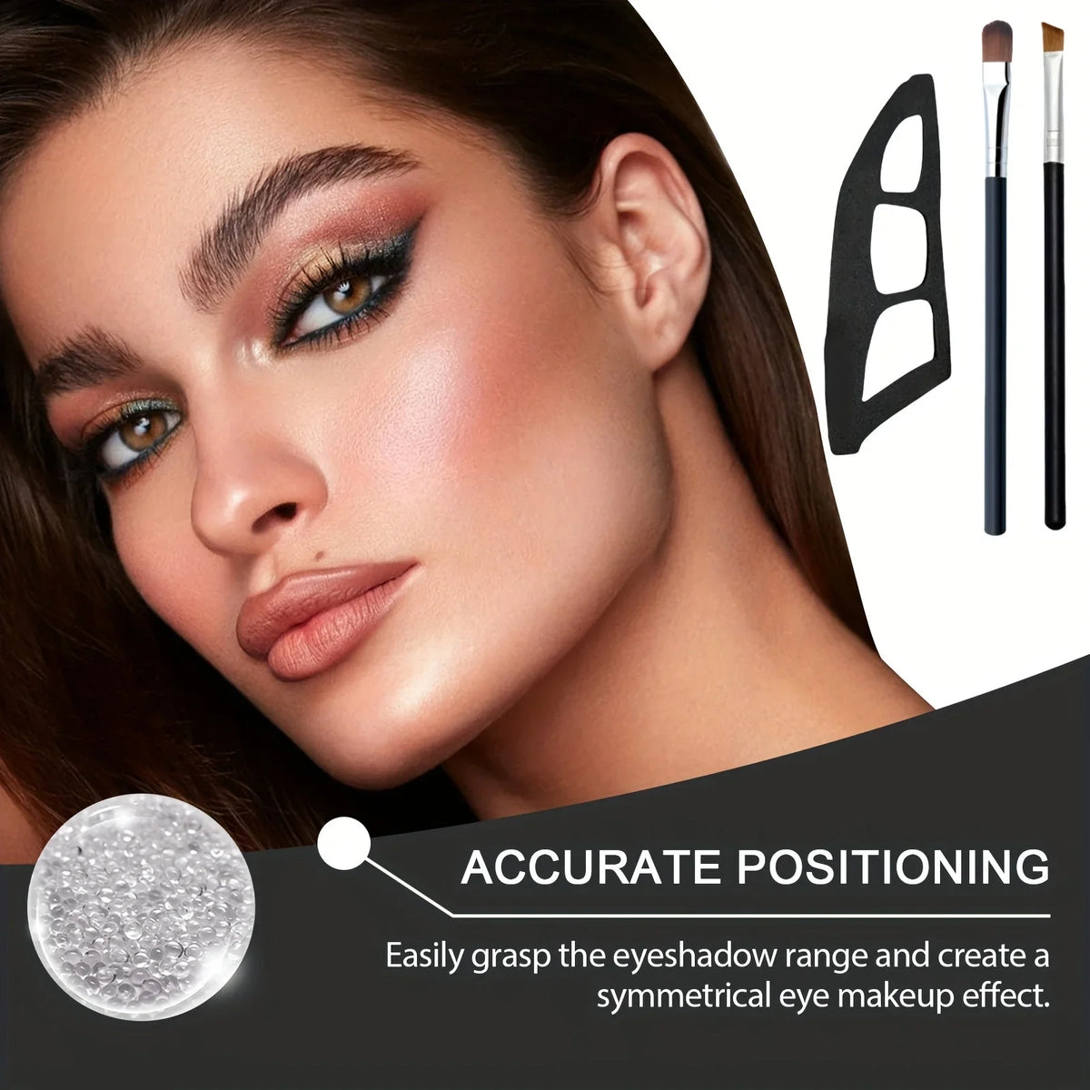 Eye Makeup Assistant - 2 Special Eyeshadow Brushes, Eyeshadow Tools, Quick Makeup Templates, Eyeshadow Molds, Suitable