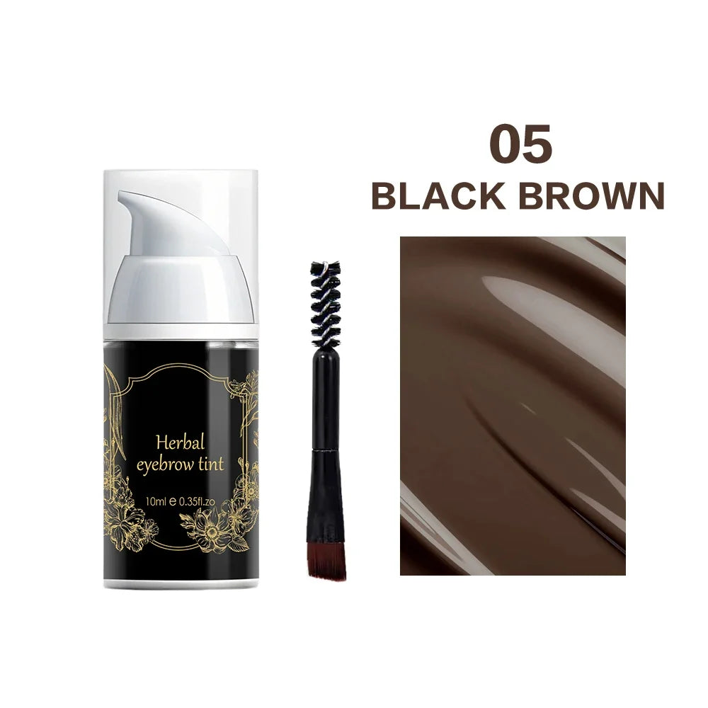 Waterproof Henna Brow Tint Kit Professional Salon Formula Long-Lasting Natural Eyebrow Dye Black&Brown Easy to Use at Home