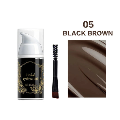 Waterproof Henna Brow Tint Kit Professional Salon Formula Long-Lasting Natural Eyebrow Dye Black&Brown Easy to Use at Home