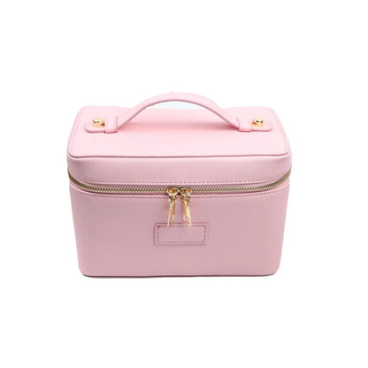 Customized name pu leather cosmetic bag with zoned storage and large capacity toiletry bag for autumn and winter new products