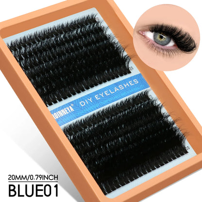 GROINNEYA Fluffy Thick DIY Eyelashes Cluster D/DD Curl Wispy Individual lashes Mix Eyelash Extensions False Eyelashes Extension