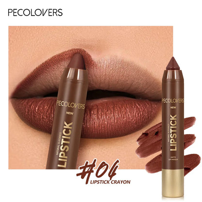 Multi-Color Matte Lipstick Crayon, Long-Lasting & Natural Effect Crayon, for Brown Tone, Matte Finish & High Pigmented