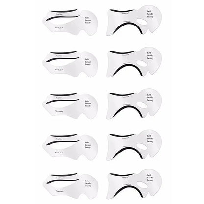 10-Piece Professional Eye Makeup Stencil Set - Reusable Guide Cards for Winged Eyeliner, Eyeshadow Blending, Cut Crease, and Bro