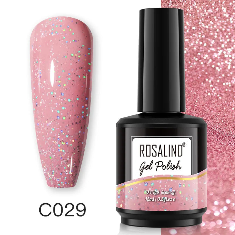 ROSALIND 7ml/15ml Summer Green Gel Nail Polish Semi Permanent Nail Art Manicure Soak Off Top Base Matt Hybrid Varnishes UV Gel