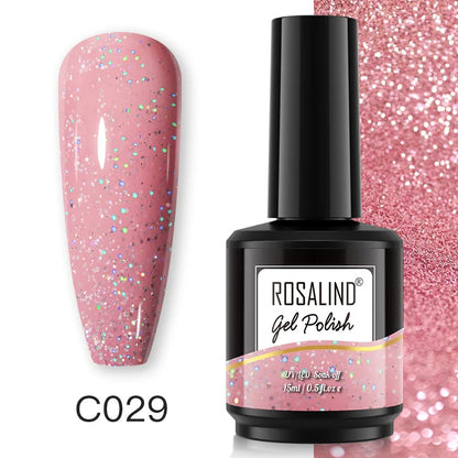 ROSALIND 7ml/15ml Summer Green Gel Nail Polish Semi Permanent Nail Art Manicure Soak Off Top Base Matt Hybrid Varnishes UV Gel