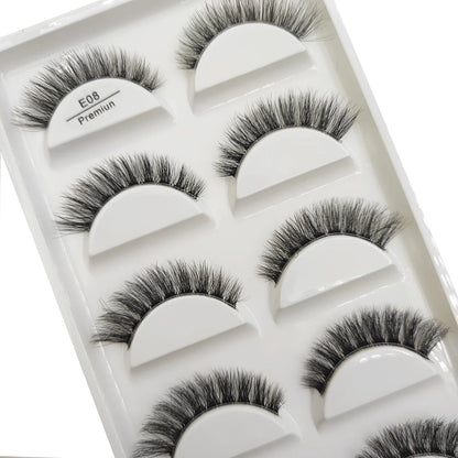 Transparent 3D Mink Eyelashes, Natural Clear False Eye Lashes, Soft Invisible Eyelash, Wispy Makeup Faux Cils, H13 X08, 5 Pairs