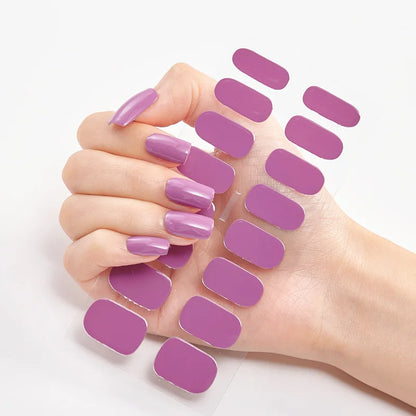 Pink Nude Full Cover Nail Sticker Gradient Color Self-Adhive Simple Full Nail Wraps DIY Thermal Effect Nail Art Making Manicur