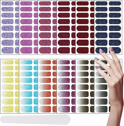 Pink Nude Full Cover Nail Sticker Gradient Color Self-Adhive Simple Full Nail Wraps DIY Thermal Effect Nail Art Making Manicur