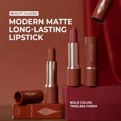 Barely Matte Cocoa Lipstick Creamy Texture Nourishing Care Long Lasting Waterproof  All Skin Types Brown Hue Matte Lipstick
