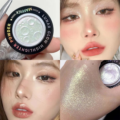 Monochrome Glitter Highlighter Powder Palette Lasting Polarized Shimmer Contour Illuminator Brighten Highlight Makeup Cosmetics