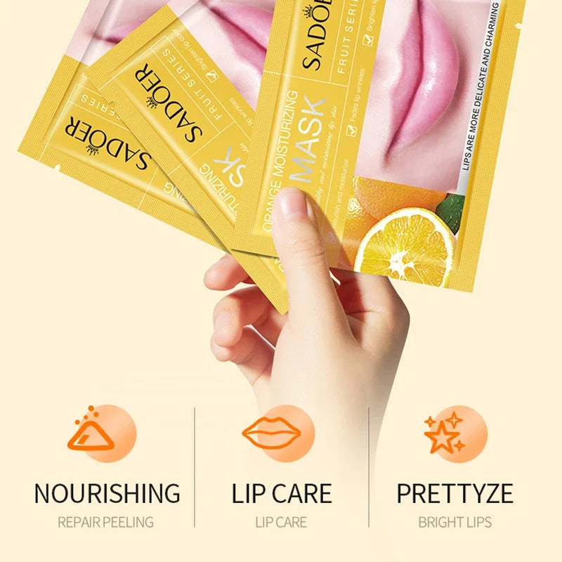 30pcs Fruits Lip Mask Moisturizing Nourishing Collagen Lip Patches Plump Lips Beauty Skincare Lips Pads Lipmask Skin Care
