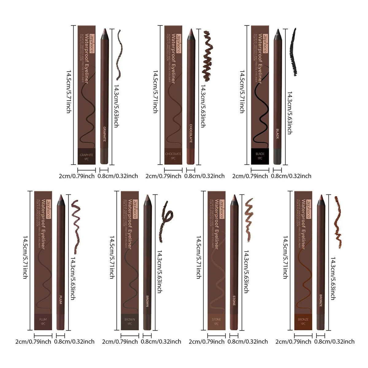 Smooth Creamy Gel Eyeliner Pencil Collection - Waterproof Long-Lasting, No Smudging, Professional Eye Makeup