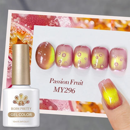 BORN PRETTY 10ml Fruit Purple Grape Cat Magnetic Gel Nail Polish 2025 New Whitening Guava Glass Beads Varnish Nail Supplies