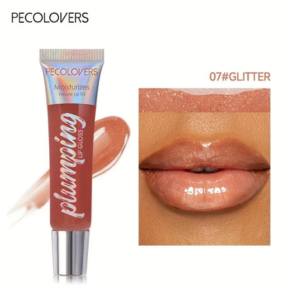 1PC Glitter Lip Gloss Moisturizing Fruit Lip Oil Transparent Fullness Lips Tint Soft Tube Makeup Lip Beauty Care