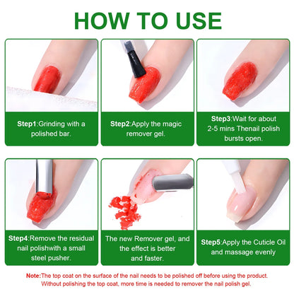 3pcs Set Gel Nail Polish Remover,Quickly & Easily Removes Uv Gel Polishes Within 2-3 Minutes,No Need To Soak Or Wrap Nails