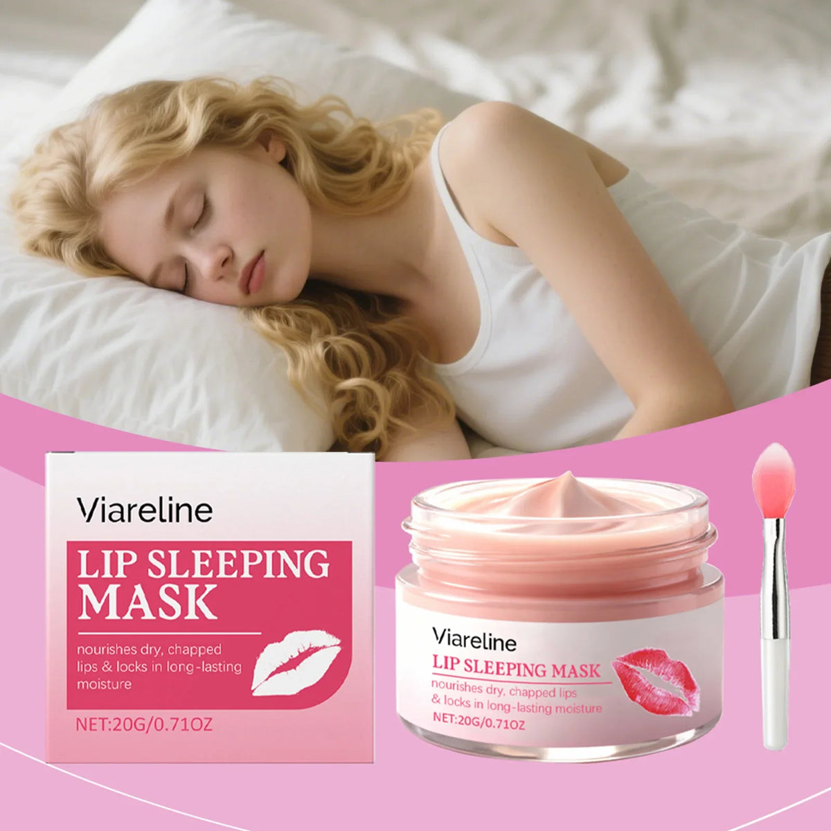 20g Lip Mask,Overnight Hydrating Lip Mask,For Dry Chapped Lips Deep Nourishing Sleep Lip Care Treatments For Soft Plumps Lips