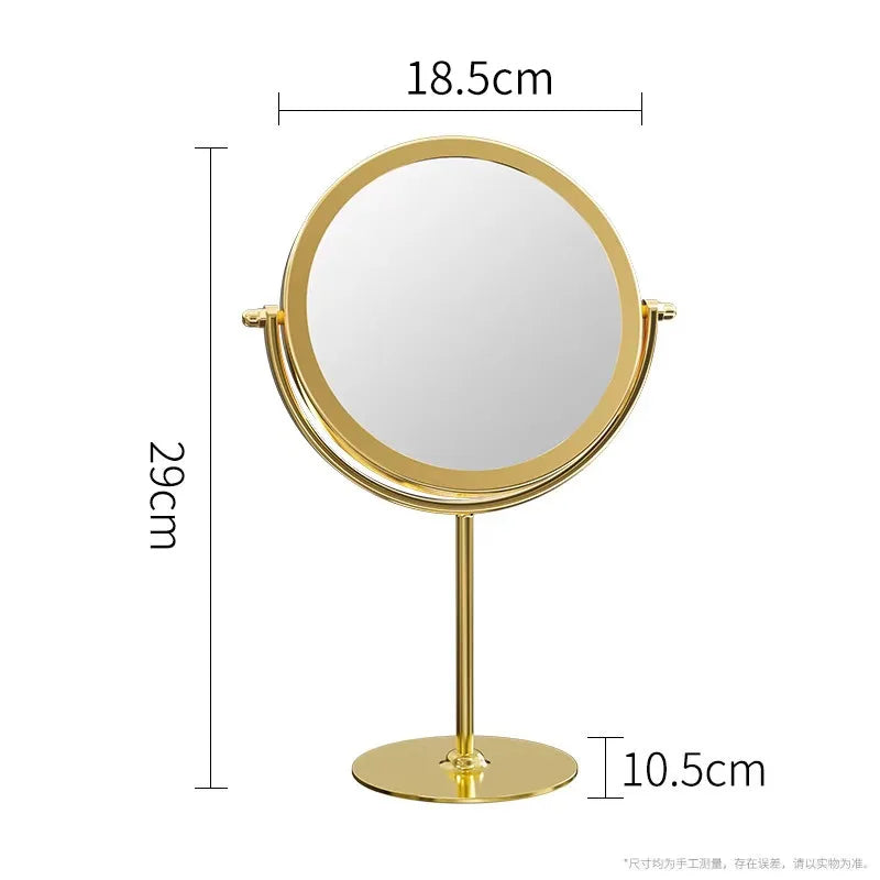 360 Degrees Rotate Iron Desktop Mirror Texture Ladies Makeup Mirror Creative Iron Mirror Strong Sense Of Style