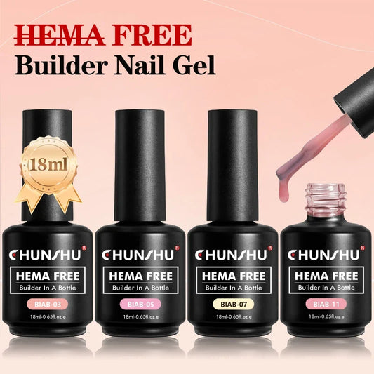 CHUNSHU Hema FREE Construction UV Gel 18ml Builder Nail Gel In A Bottle Semi Permanent Thick Rubber Base Gel Extension Nails Art