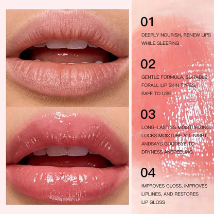 Korean Lip Sleeping Mask Overnight Hydration Repair Balm For Dry Chapped Lips Care Beauty Treatment Gel