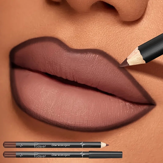 Waterproof Long Lasting Matte Lipliner Pencil Red Contour Tint Lipstick Non Stick Cup Moisturising Lip Makeup 12 Colors
