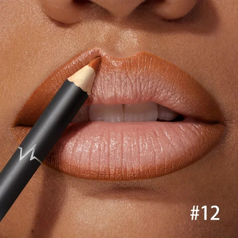 Waterproof Long Lasting Matte Lipliner Pencil Red Contour Tint Lipstick Non Stick Cup Moisturising Lip Makeup 12 Colors