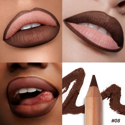 Matte Lip Liner- Long-Lasting, Smooth Application, Easy to Color, Includes Sharpener - Perfect for a Flawless Finish!