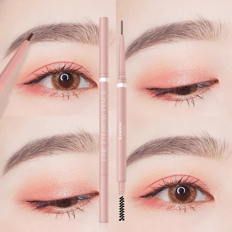 1.5mm Ultra Fine Double-Ended Eyebrow Pencil Automatic Rotating Natural Waterproof Long Lasting Professional Eyebrow Pen Makeup