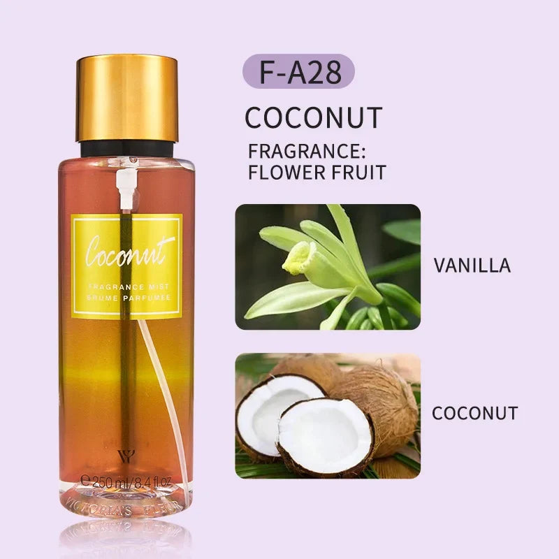 Women Victoria Perfume Lasting Charm Spray Vanilla Coconut Mixed Sandalwood Secret Spray Fragrance Flower Fruit Airfresh Perfume