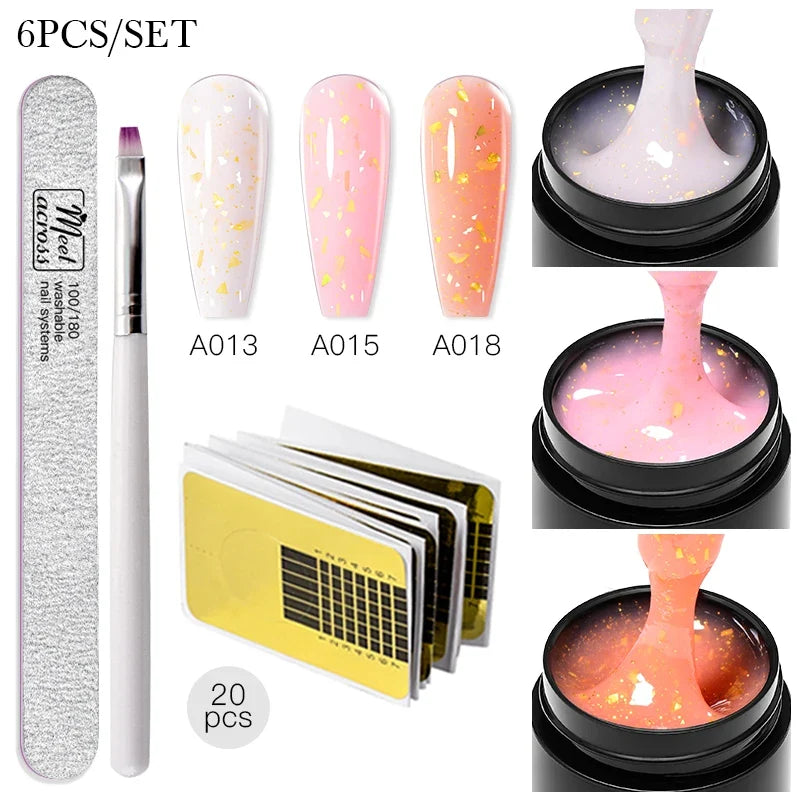 Baby Boomer Extension Nail Gel Set UV Builder Ombre Nails Camouflage Quick Extension Gel Extended Nails Art Gel Kits Manicure