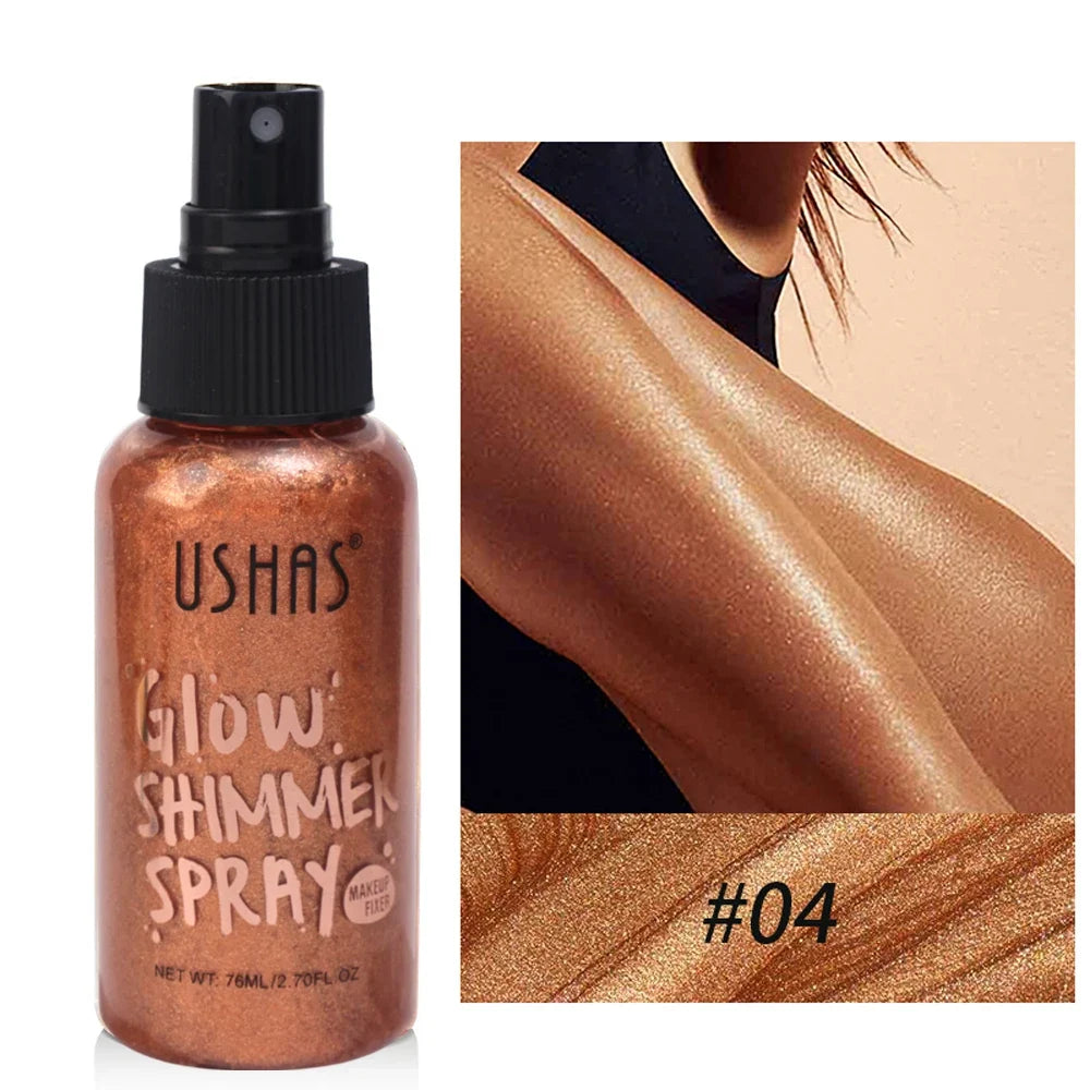 Diamond Liquid Highlight Waterproof High Gloss Glitter Body Bronzer Highlight Long-lasting Wear Face Contour Illuminator Makeup