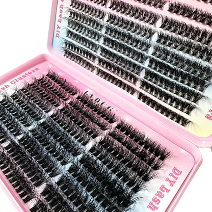 54Row 30D-100D 5D Fluffy Thick Lashes Clusters 9-16mmMix Wispy Individual Lashes Extensions Clusters DIY Makeup False Eyelashes
