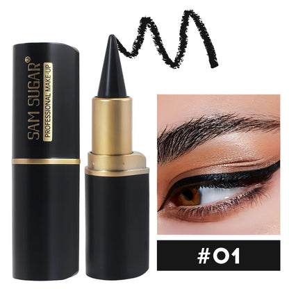 Black Long-Lasting Eyeliner Pen 24-Hour Waterproof Gel Cosmetic Makeup Fast-Dry Lip Liner Highlighter for Smokey Eye Look