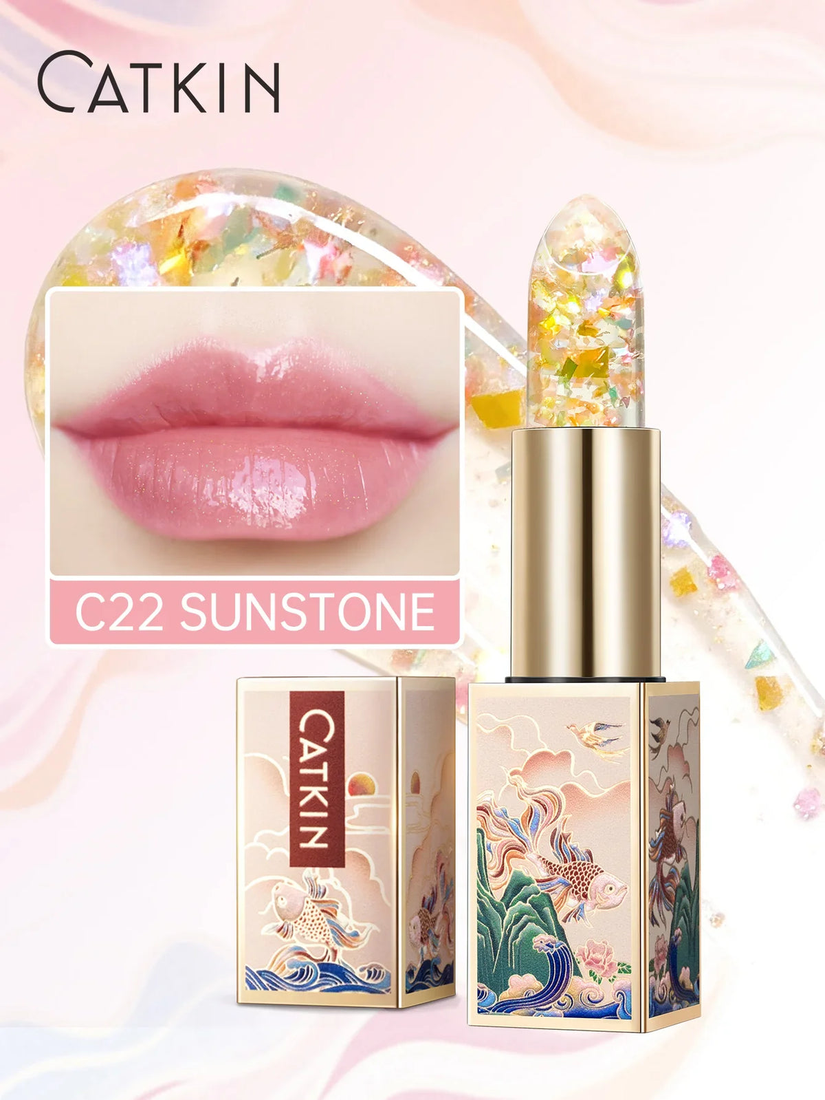 CATKIN SPARKLING LIP BALM MOONLIGHT COLOR-CHANGING LIP STICK - NEW SERIES