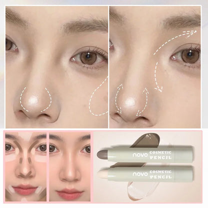 Matte Grey Contour Stick Nose Shadow Cream Three-Dimensional Facial Bronzer Concealer Cosmetics Pearl White Highlighters Makeup