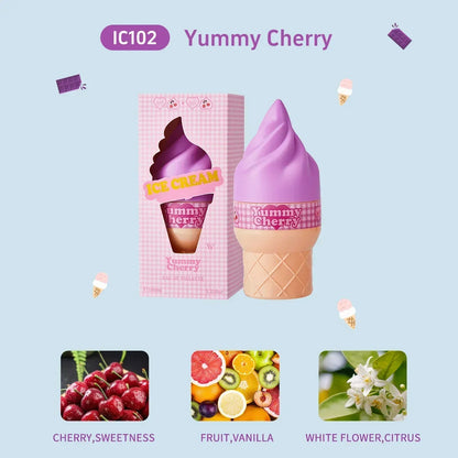 Cute Ice Cream Shaped Perfume For Women, Sweet Fruity Floral Vanilla Fragrance, Long Lasting Eau De Toilette, Unique Gift 50ml