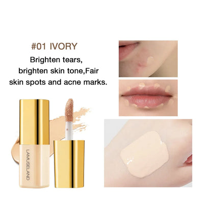 Wheat Tone Moisturizing Liquid Concealer Oil Control Invisible Full Coverage Pores Dark Circles Ivory Foundation Cream Makeup