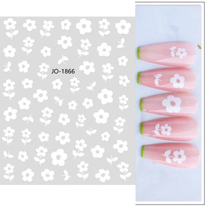 Nail Art Stickers Woman Girl Sexy Sticker Body Press on Nail Slider Black White Decal Decoration Nail Design Accessories Wraps