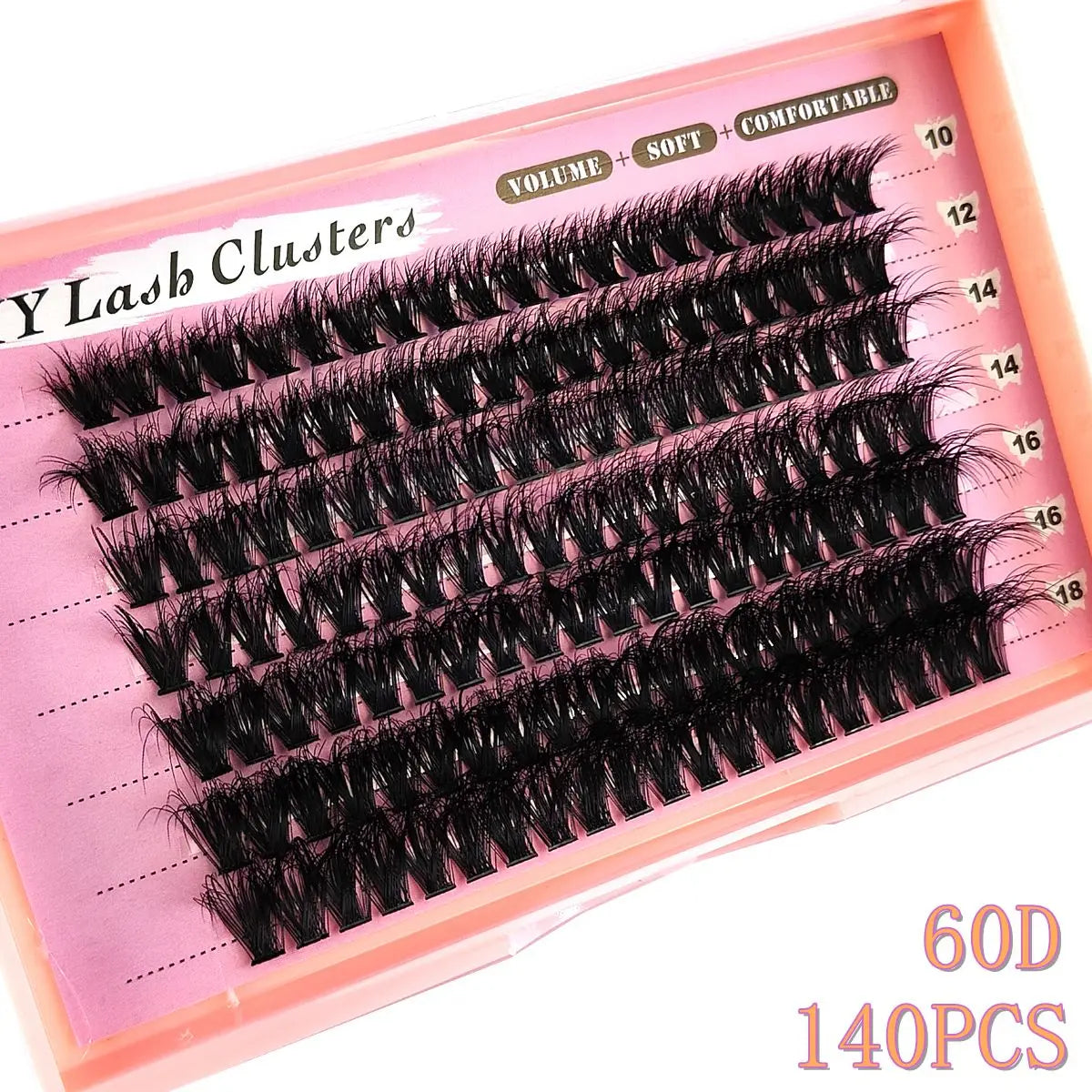10Row 40D-200D 5D Fluffy Thick Lashes Clusters 10-18mmMix Wispy Individual Lashes Extensions Clusters DIY Makeup False Eyelashes